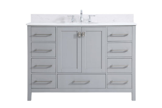 Elegant Furniture & Lighting - Irene 48 inch Single Bathroom Vanity in Gray with Backsplash - VF18848GR-BS veiw 1