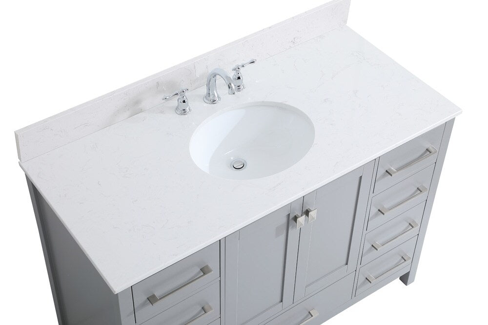 Elegant Furniture & Lighting - Irene 48 inch Single Bathroom Vanity in Gray with Backsplash - VF18848GR-BS veiw 3