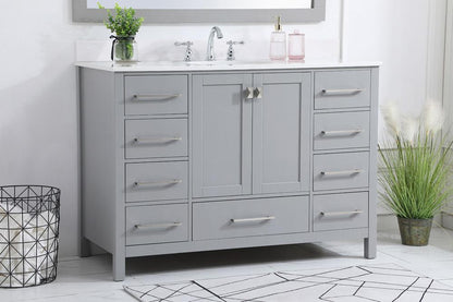 Elegant Furniture & Lighting - Irene 48 inch Single Bathroom Vanity in Gray with Backsplash - VF18848GR-BS veiw 8