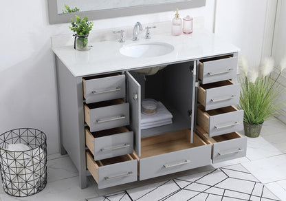 Elegant Furniture & Lighting - Irene 48 inch Single Bathroom Vanity in Gray with Backsplash - VF18848GR-BS veiw 9