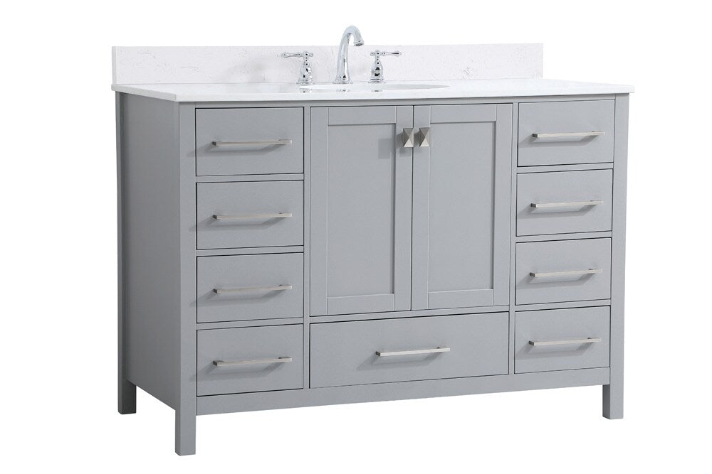 Elegant Furniture & Lighting - Irene 48 inch Single Bathroom Vanity in Gray with Backsplash - VF18848GR-BS veiw 13
