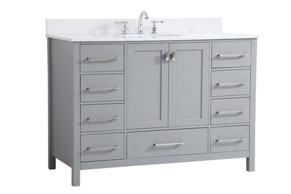 Elegant Furniture & Lighting - Irene 48 inch Single Bathroom Vanity in Gray with Backsplash - VF18848GR-BS veiw 13