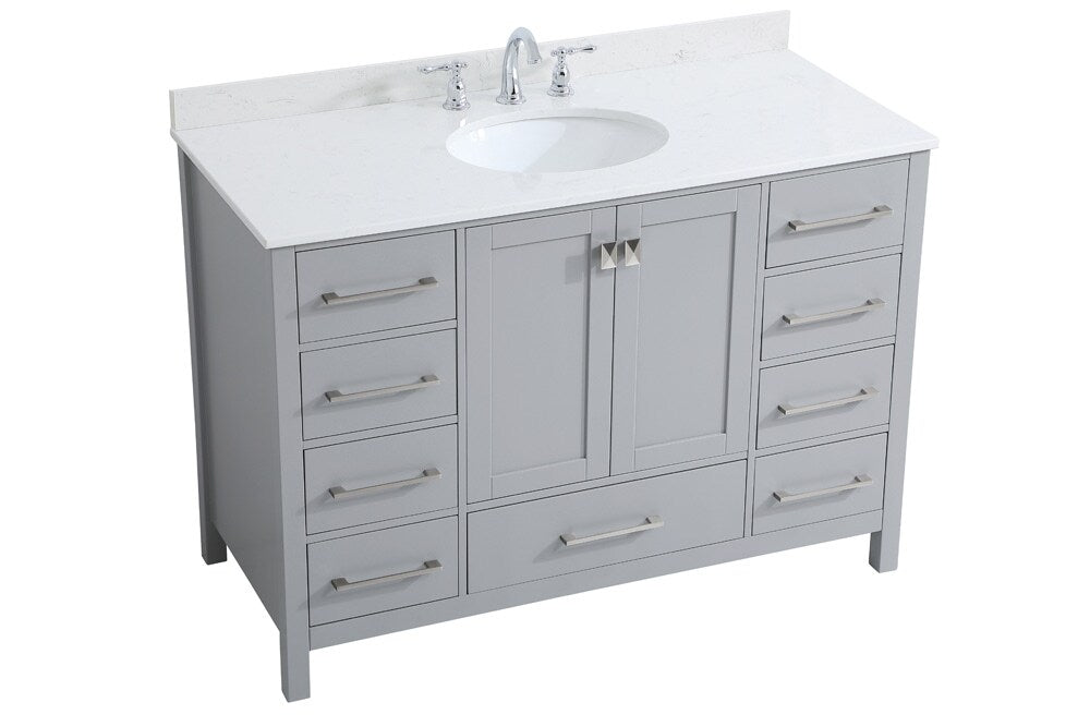 Elegant Furniture & Lighting - Irene 48 inch Single Bathroom Vanity in Gray with Backsplash - VF18848GR-BS veiw 14