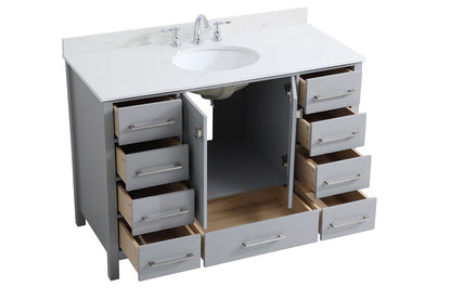 Elegant Furniture & Lighting - Irene 48 inch Single Bathroom Vanity in Gray with Backsplash - VF18848GR-BS veiw 15