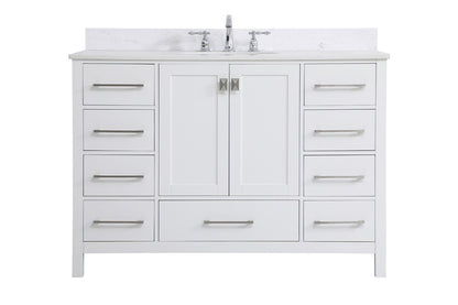 Elegant Furniture & Lighting - Irene 48 inch Single Bathroom Vanity in White with Backsplash - VF18848WH-BS veiw 1