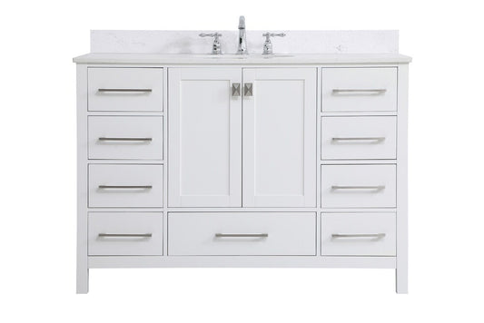 Elegant Furniture & Lighting - Irene 48 inch Single Bathroom Vanity in White with Backsplash - VF18848WH-BS veiw 1
