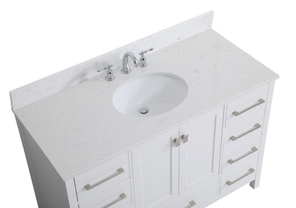 Elegant Furniture & Lighting - Irene 48 inch Single Bathroom Vanity in White with Backsplash - VF18848WH-BS veiw 3