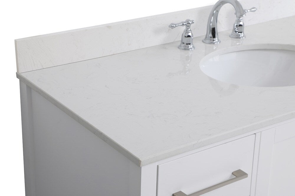 Elegant Furniture & Lighting - Irene 48 inch Single Bathroom Vanity in White with Backsplash - VF18848WH-BS veiw 4
