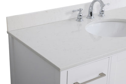 Elegant Furniture & Lighting - Irene 48 inch Single Bathroom Vanity in White with Backsplash - VF18848WH-BS veiw 4