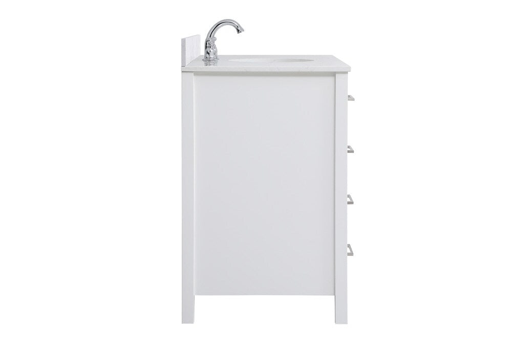 Elegant Furniture & Lighting - Irene 48 inch Single Bathroom Vanity in White with Backsplash - VF18848WH-BS veiw 7