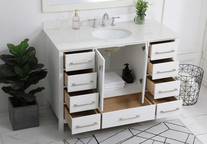 Elegant Furniture & Lighting - Irene 48 inch Single Bathroom Vanity in White with Backsplash - VF18848WH-BS veiw 9