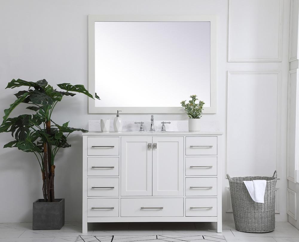 Elegant Furniture & Lighting - Irene 48 inch Single Bathroom Vanity in White with Backsplash - VF18848WH-BS veiw 10