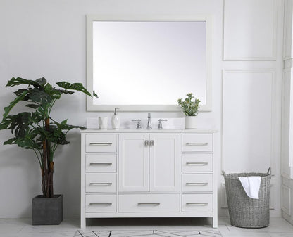 Elegant Furniture & Lighting - Irene 48 inch Single Bathroom Vanity in White with Backsplash - VF18848WH-BS veiw 10