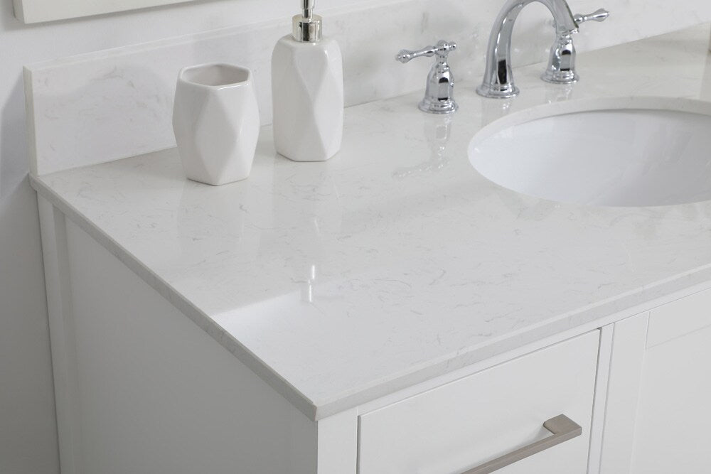 Elegant Furniture & Lighting - Irene 48 inch Single Bathroom Vanity in White with Backsplash - VF18848WH-BS veiw 11