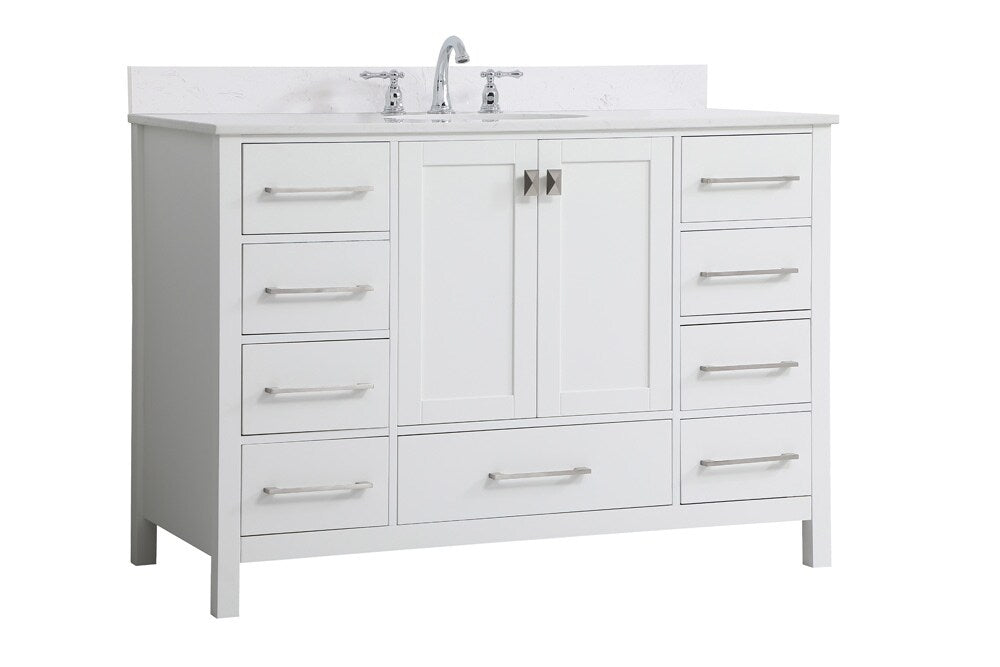Elegant Furniture & Lighting - Irene 48 inch Single Bathroom Vanity in White with Backsplash - VF18848WH-BS veiw 13