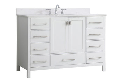 Elegant Furniture & Lighting - Irene 48 inch Single Bathroom Vanity in White with Backsplash - VF18848WH-BS veiw 13