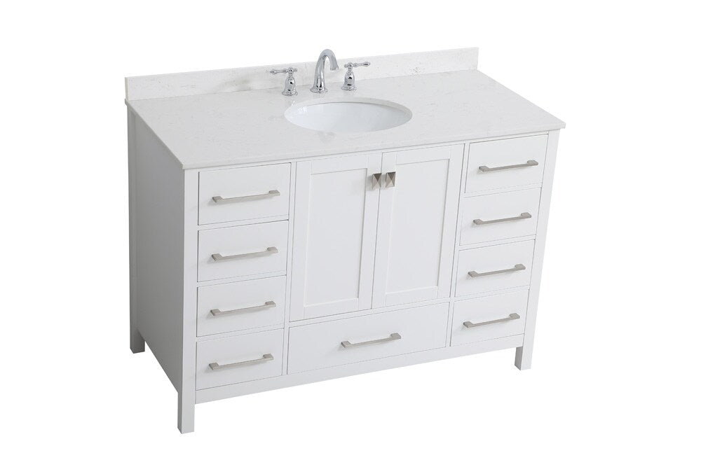 Elegant Furniture & Lighting - Irene 48 inch Single Bathroom Vanity in White with Backsplash - VF18848WH-BS veiw 14