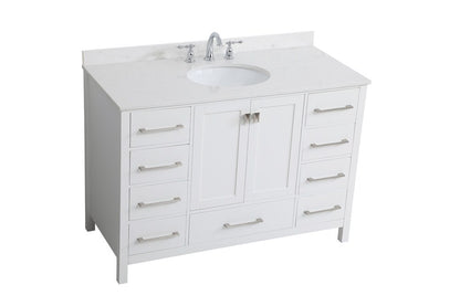 Elegant Furniture & Lighting - Irene 48 inch Single Bathroom Vanity in White with Backsplash - VF18848WH-BS veiw 14