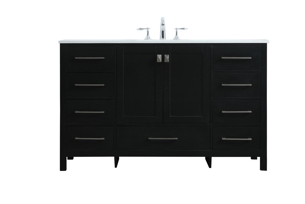 Elegant Furniture & Lighting - Irene 54 Inch SIngle Bathroom Vanity In Black - VF18854BK veiw 1