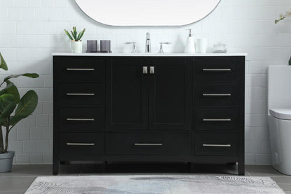 Elegant Furniture & Lighting - Irene 54 Inch SIngle Bathroom Vanity In Black - VF18854BK veiw 2