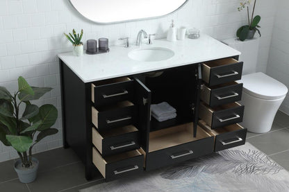 Elegant Furniture & Lighting - Irene 54 Inch SIngle Bathroom Vanity In Black - VF18854BK veiw 4