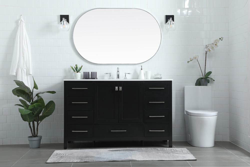 Elegant Furniture & Lighting - Irene 54 Inch SIngle Bathroom Vanity In Black - VF18854BK veiw 5