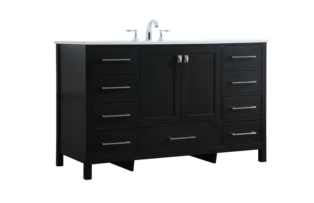 Elegant Furniture & Lighting - Irene 54 Inch SIngle Bathroom Vanity In Black - VF18854BK veiw 8
