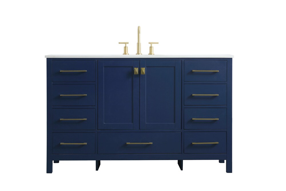 Elegant Furniture & Lighting - Irene 54 Inch SIngle Bathroom Vanity In Blue - VF18854BL veiw 1