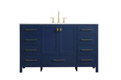 Elegant Furniture & Lighting - Irene 54 Inch SIngle Bathroom Vanity In Blue - VF18854BL veiw 1