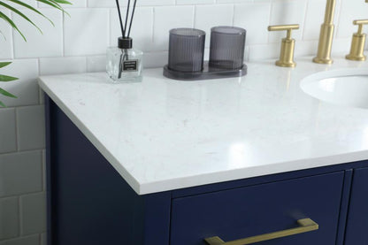 Elegant Furniture & Lighting - Irene 54 Inch SIngle Bathroom Vanity In Blue - VF18854BL veiw 6