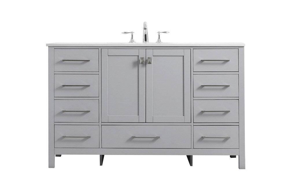 Elegant Furniture & Lighting - Irene 54 Inch SIngle Bathroom Vanity In Grey - VF18854GR veiw 1