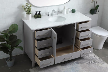 Elegant Furniture & Lighting - Irene 54 Inch SIngle Bathroom Vanity In Grey - VF18854GR veiw 4