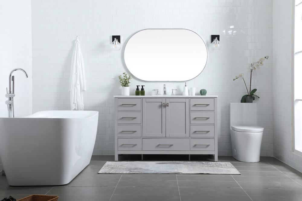 Elegant Furniture & Lighting - Irene 54 Inch SIngle Bathroom Vanity In Grey - VF18854GR veiw 5