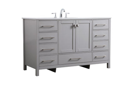 Elegant Furniture & Lighting - Irene 54 Inch SIngle Bathroom Vanity In Grey - VF18854GR veiw 8