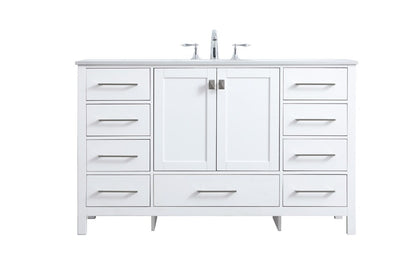 Elegant Furniture & Lighting - Irene 54 Inch SIngle Bathroom Vanity In White - VF18854WH veiw 1