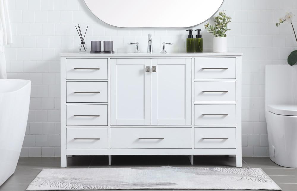 Elegant Furniture & Lighting - Irene 54 Inch SIngle Bathroom Vanity In White - VF18854WH veiw 2