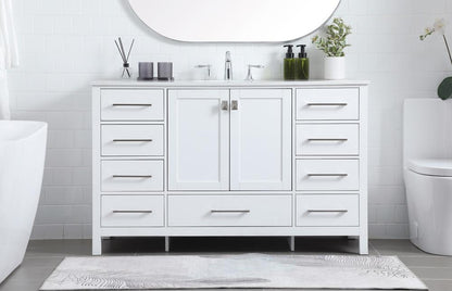Elegant Furniture & Lighting - Irene 54 Inch SIngle Bathroom Vanity In White - VF18854WH veiw 2