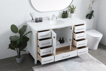 Elegant Furniture & Lighting - Irene 54 Inch SIngle Bathroom Vanity In White - VF18854WH veiw 4