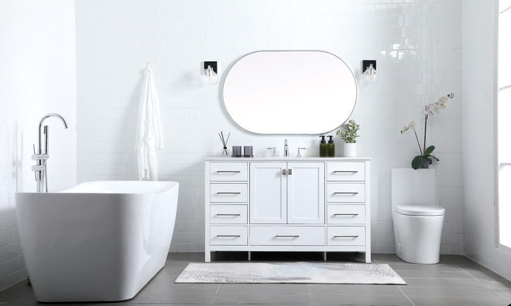 Elegant Furniture & Lighting - Irene 54 Inch SIngle Bathroom Vanity In White - VF18854WH veiw 5