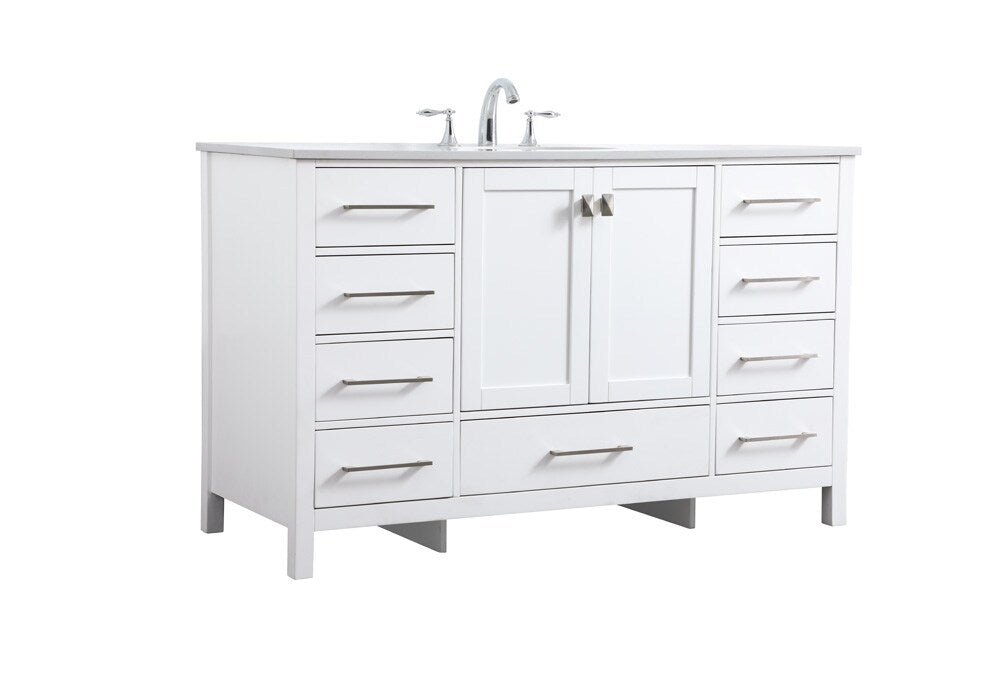 Elegant Furniture & Lighting - Irene 54 Inch SIngle Bathroom Vanity In White - VF18854WH veiw 8