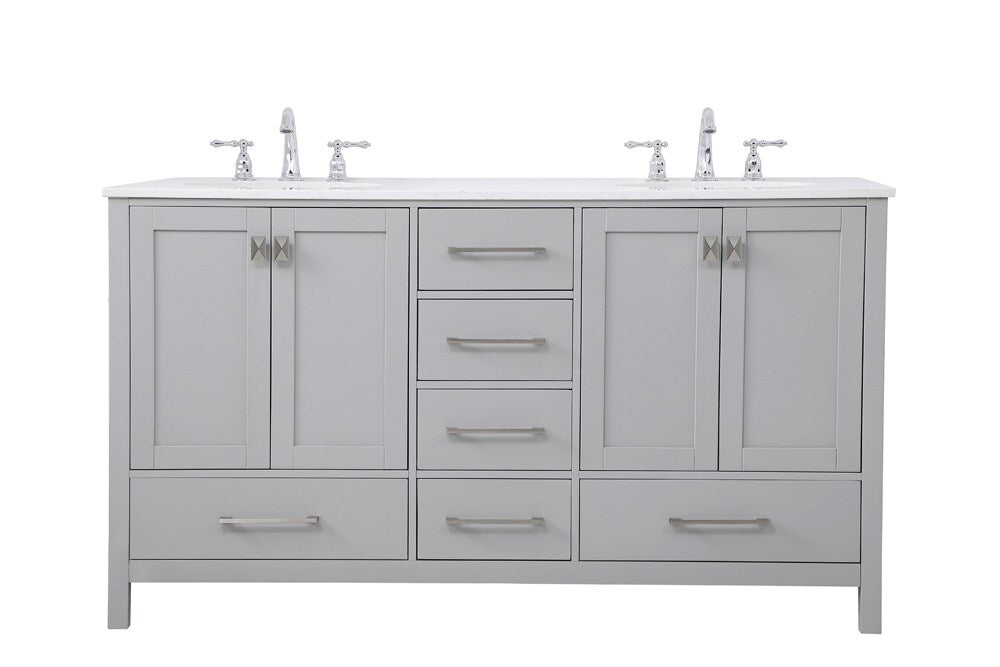 Elegant Furniture & Lighting - Irene 60 inch Double Bathroom Vanity in Gray - VF18860DGR veiw 1