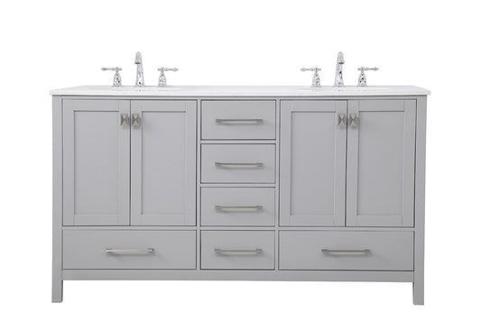 Elegant Furniture & Lighting - Irene 60 inch Double Bathroom Vanity in Gray - VF18860DGR veiw 1