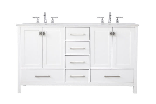 Elegant Furniture & Lighting - Irene 60 inch Double Bathroom Vanity in White - VF18860DWH veiw 1