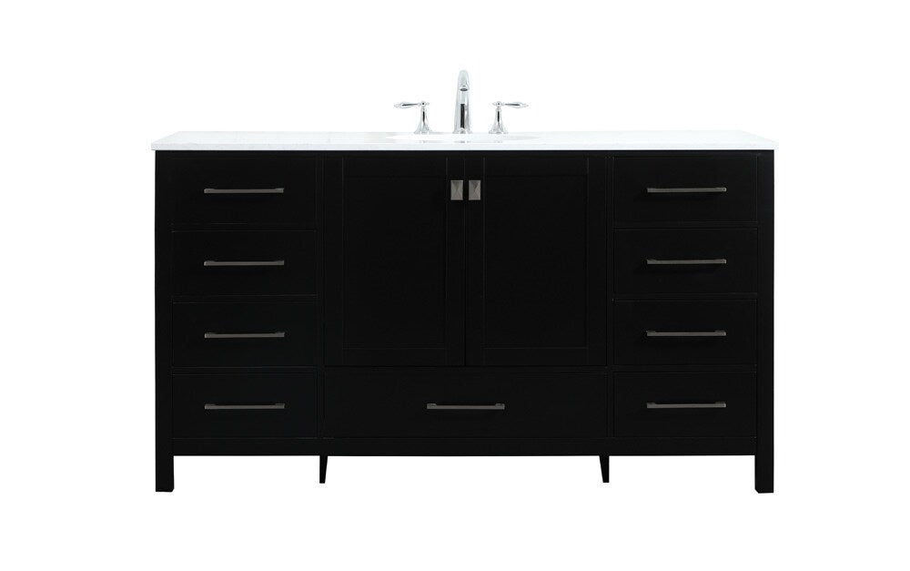 Elegant Furniture & Lighting - Irene 60 inch Single bathroom vanity in black - VF18860BK veiw 1