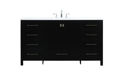 Elegant Furniture & Lighting - Irene 60 inch Single bathroom vanity in black - VF18860BK veiw 1