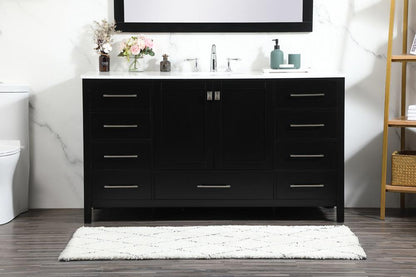 Elegant Furniture & Lighting - Irene 60 inch Single bathroom vanity in black - VF18860BK veiw 2