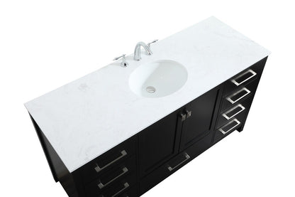 Elegant Furniture & Lighting - Irene 60 inch Single bathroom vanity in black - VF18860BK veiw 3