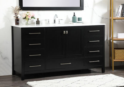Elegant Furniture & Lighting - Irene 60 inch Single bathroom vanity in black - VF18860BK veiw 9