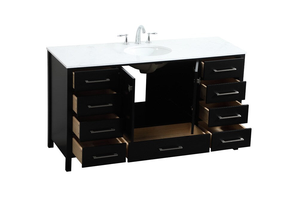 Elegant Furniture & Lighting - Irene 60 inch Single bathroom vanity in black - VF18860BK veiw 16