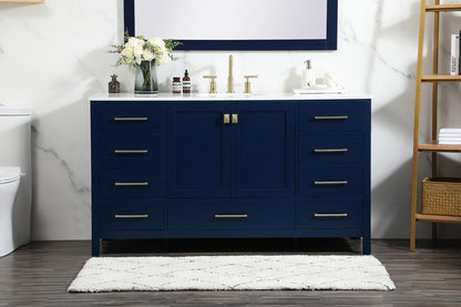 Elegant Furniture & Lighting - Irene 60 inch Single bathroom vanity in blue - VF18860BL veiw 2
